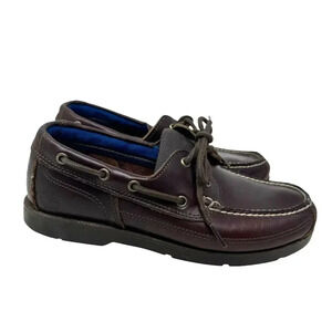 Timberland men's leather Piper Cove boat shoes brown leather size 7